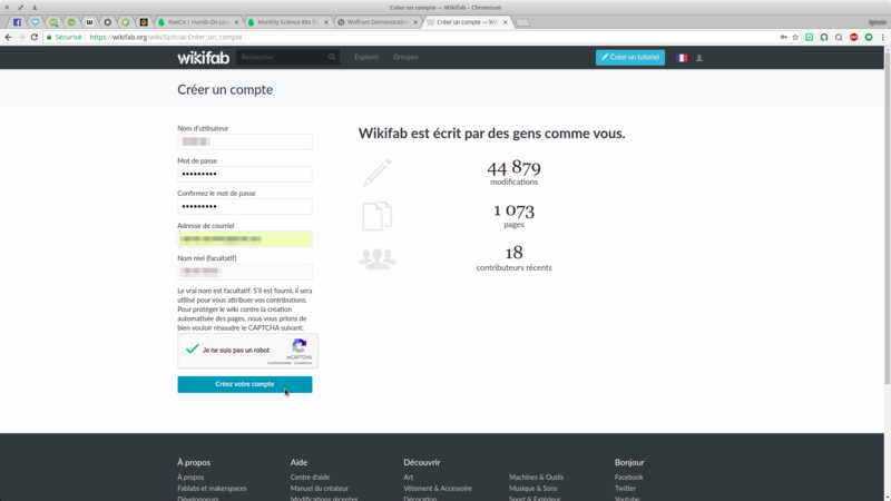 Wikifab - Inscription et création d'un tutoriel Cr er un compte Wikifab Chromium 005.png