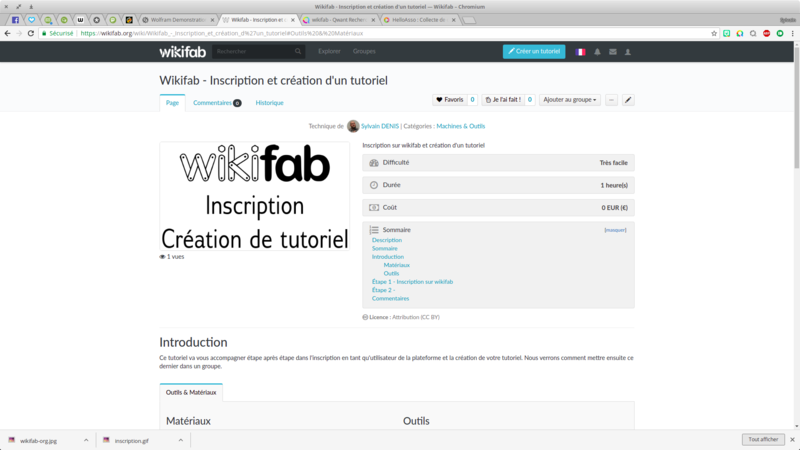Wikifab - Inscription et création d'un tutoriel Wikifab - Inscription et cr ation d un tutoriel Wikifab Chromium 018.png